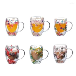 Mugs Clear Glass Mug Double Wall Cups Insulated Cup Material Beverages Suitable For And Cold Drinks