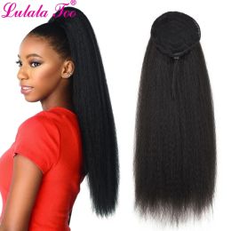 Ponytails Ponytails 22inch Drawstring Ponytail Synthetic Long Afro Kinky Straight Fake Ponytail Wig Hairpiece For Women Clip in Hair