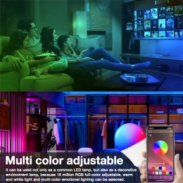 Corui Tuya smart wifi -glödlampa E27/B22 RGBCW LED -ljus smart liv dimbar glödlampa med lamphållare för Alexa Google Home Alice