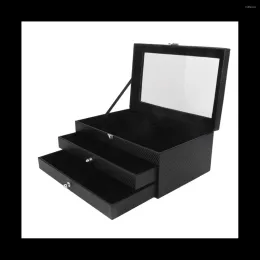 Bags Jewelry Pouches 36 Slots Wooden Pen Display Storage Box Luxury 3 Layer PU Case Glass Window Fountain PenCollection Organizer