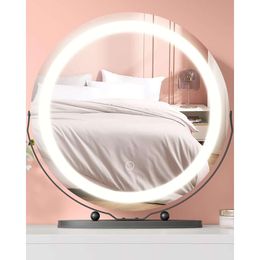 IDEALHOUSE Large 19-inch Vanity Mirror with Lights, Touch Control 3 Colour Lighting Dimmable Makeup Mirror, Impeccable Illumination for Professional Makeup, 360