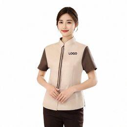 women's Cleaning Work Uniforms Hotel Costume Housekee Waiter Clothes Restaurant Dishwer Shirt Staff Pedicure Ladies Top y5In#