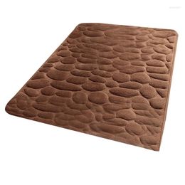 Bath Mats SEWS-Cobblestone Embossed Bathroom Mat Coral Fleece Non-Slip Carpet In Bathtub Floor Rug Shower Room Doormat