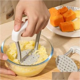 Fruit Vegetable Tools Manual Potato Masher Abs Pp Plastic Material Pressed Pumpkin Portable Tool Kitchen Gadgets For Babies Food Mhy06 Otbct