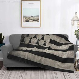 Blankets Brittany Breton Flag Blanket Flannel All Season Multifunction Super Warm Throw For Bed Car Bedspread