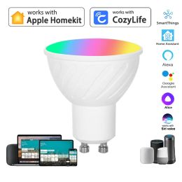 HomeKit LED Spotlight GU10 WiFi Smart App Dimming RGBCW Light Bulb Siri Alexa Google SmartThings Alice Voice Control Home Assist