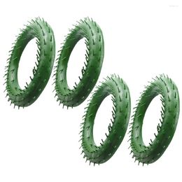 Decorative Flowers 4 Pcs Christmas Plastic Garland DIY Wreath Support Supplies Floral Frame Round Flower Making