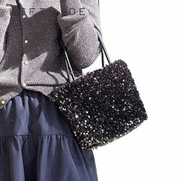 leftside Small Sequin Underarm Bags for Women 2023 Luxury Designer Korean Fi Party Handbags and Purses Trend Shoulder Bag 98el#