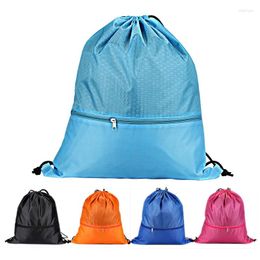 Backpack Large Capacity Zipper Storage Bag Gym Sports Drawstring Travel Shoes Clothes Organiser Pouch Waterproof Beach