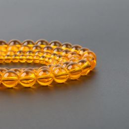 Natural Citrine Crystal Amber Glass Rose Quartz Labradorite Amethysts Stone Beads Round Beads For Jewellery Making DIY Bracelet