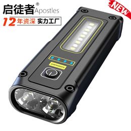 New Outdoor Mini Magnetic Suction Tail Dual Light Source Type-C Fast Charging High Brighess Emergency Flashlight 122999