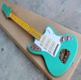 Whole Green Electric Guitar with P 90 PickupsWhite PickguardTwo Styles AvailableOffering Customised Service6071289