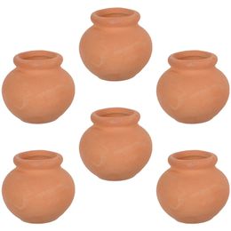 6 Pcs Clay Mini Planters Succulent Pots Compact Flowerpots Plants Succulents Decor Gardening Bride Breathable Small 240320