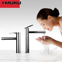 Bathroom Sink Faucets Chrome Basin Faucet Brass Cold And Water Mixer Tap High&Low Waist Silver Wash Double Rotatable