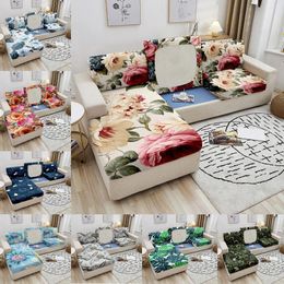 Chair Covers Flowers Pattern Elastic Sofa Seat Cushion Cover For Living Room Home Decor Polyester Fabric Stretch Couch 1/2/3/4 Seaters