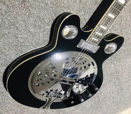 Custom 6 strings Dobro Resonator Steel Electric Guitar Metal style9365724