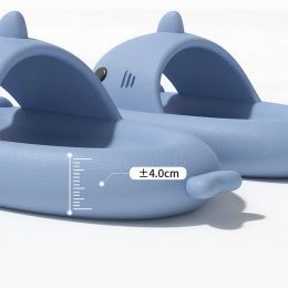2023 New Women Shark Slippers Thick Slides Men Bathroom Flip Flops Home Anti-Skid Flat Shoes Outdoor Children's Funny Sandals