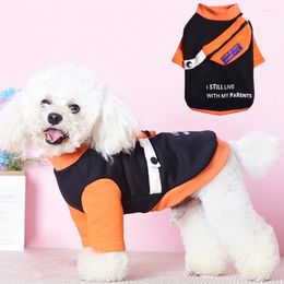 Dog Apparel Fashion Pet Cat T-shirt With Pocket Bag Cotton Soft Pullover Shirt Jacket T Sweater Clothing Outfit Accessories