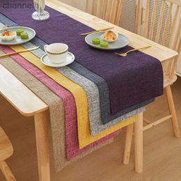 Table Runner New Thick Linen Solid Colour Light Luxury Boxer Home Decor Office Conference Dining Tables Decoration Accessories yq240330