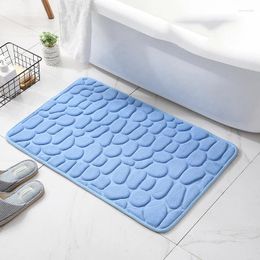 Bath Mats Cobblestone Embossed Bathroom Mat Non-slip Carpets Wash Basin Bathtub Side Floor Rug Shower Room Doormat Memory Foam Pad