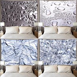 Tapestries Simple Metal Texture Style Tapestry Big Artist Waterdrop Wall Hanging Beach Towel Polyester Fibre Blanket