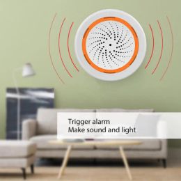 CORUI Tuya Smart Zigbee Sensor 2 In 1 Built-in Siren Alarm 90DB Sound Light Sensor Home Security System Tuya Gateway Hub