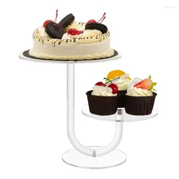 Kitchen Storage 2 Tierd Presentation Rack Clear Acrylic Cake Stand Wedding Birthday Dessert J78C