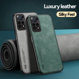Magnetic Fur Leather Case For Redmi Note 12 11 10 9 8 Pro Plus 5G 12S 11S 10S 9S 10C 12C ShockProof Silicone Cover Case Funda