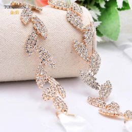 TOPQUEEN Luxury Wedding Sash Bridal Belts Shiny Belt Formal Silver Accessories Belt Womens Belt Satin Alloy Leaf Belt S198