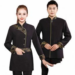 restaurant Waiter Overalls Catering Waiter Uniform Hotel Food Service Waitr Uniform Coffee Workwear Chinese Cafe Chef Jacket X9Io#