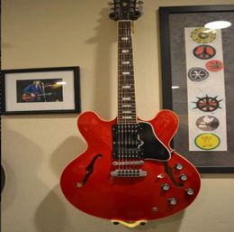 Alvin Lee Signature Big Red 335 Semi Hollow Body Jazz Electric Guitar Block inlay 60s Neck HSH Pickup Chrome Hardware9024639