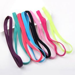 5Pcs Candy Colour Women Men Yoga Hair Bands Sports Headband Girls Sport Anti-slip Elastic Rubber Sweatband Football Running