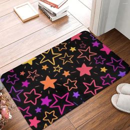 Bath Mats Mat Kitchen Shower Room Colorful Star Foot Dark Fashion Toilet Quick Drying Non-slip Graphic Bathroom Accessories