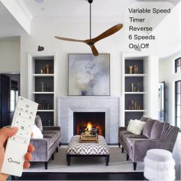42 52 60 70 Inch Ceiling Fan with LED DC 85V - 260V Motor 3 Wooden Blade Ventilator Light Remote Control Free Shipping