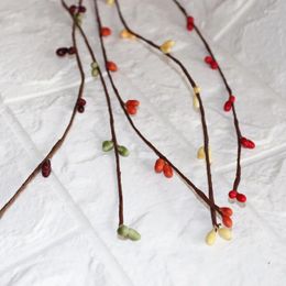 Decorative Flowers 10PCS 40cm DIY Artificial Berries Vine Christmas Wreath Material Simulated Berry Rattan Door Window Decor Garland