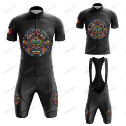 Mexico Cycling Jersey Set Maillot Ciclismo Hombre Men Short sleeve Cycling Clothing MTB Bike Suit Bib/Shorts Breathable Gel Pad