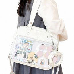 japanese Harajuku Itabag Girls PU Transparent Bag School Student Handbags Ita Bag Tote JK Uniform Shoulder Crossbody Bag z3ph#