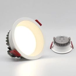 Dimmable AC85~265V Recessed Anti Glare LED Downlights 7W/9W/12W/15W LED Ceiling Spot Lights Background Lamps Indoor Lighting
