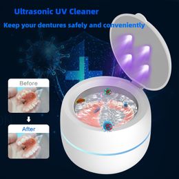 Household Ultrasonic UV Cleaner Dental Assistant Denture Bath Pulsating Cleaning Kit For Jewelry False Teeth Aligner Retainer