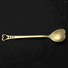 Spoons Heart Shaped Stainless Steel Coffee Dessert Spoon Metal Stirring For Wedding Valentines Day Party