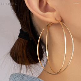 Hoop Earrings Large Metal Circles Post For Women Classic Fashion Jewellery Timeless Party Accessories Round Trendy Basic Styles 2024644