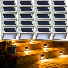 18 Pack Solar Fence Lights Deck Lights Solar Powered Waterproof Outside Lights for Garden Patio Yard Stair Step Wall LED Light