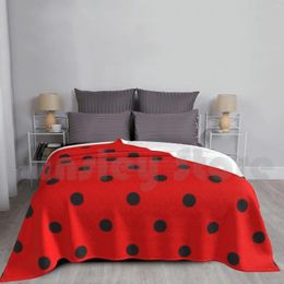 Blankets Red And Black Polka Dot Pattern Blanket For Sofa Bed Travel Polkadot Dotted Dots Spot Spots Spotted