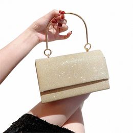 gold Bright Silk Evening Bag Women Elegant Fi Banquet Clutch Chain Shoulder Bags Luxury Purse Female Wedding Party Handbag H9z3#