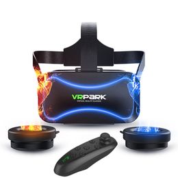 VR Glasses Suit High-quality Adjustable Device With Handle 3D Virtual Reality Helmet Bluehooth 3.0 For Android/IOS/PC Ideal Gift