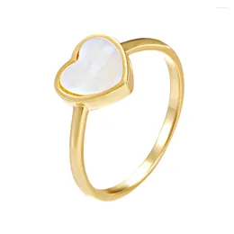 Cluster Rings Original Wholesale Fine Jewellery 925 Sterling Silver Ring Love Heart Shell 14k Gold Plated For Women Valentine Day Present