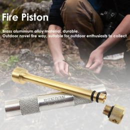 Tools Brass Fire Piston Kit Outdoor Emergency Tools Flame Maker Fire Starter Tube