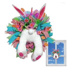 Decorative Flowers Easter Wreath Decorations BuEars Electric Spring Wreaths Handmade With Swinging Legs Without Battery