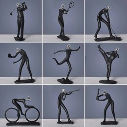 Home Decor Resin Sculpture Room Decoration Sport Figure Statue Creative Baseball Crafts Shooting Golf Kung fu Figurine Ornaments 240328