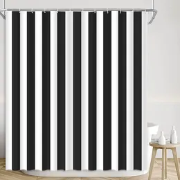 Shower Curtains Modern Geometric Curtain Striped Colorful Minimalist Creative Printed Polyester Fabric Bathroom Decor Set